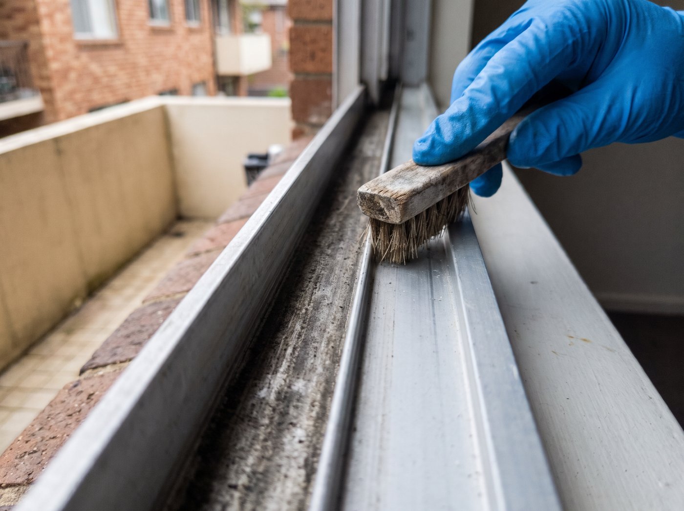 Cleaning a window track